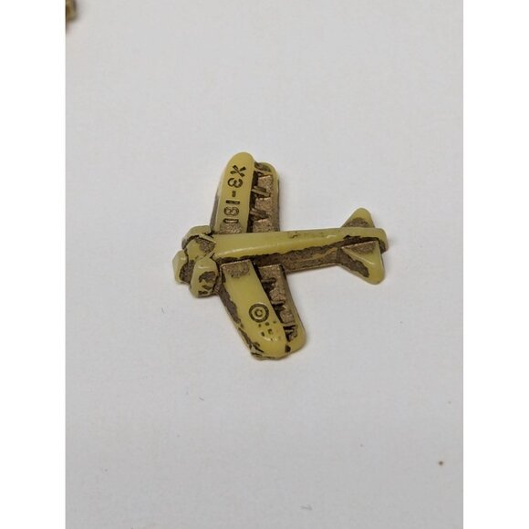 Vintage Buttons Celluloid Yellow Set 5 Transportation Bike Train Wagon Car Plane - Picture 7 of 7